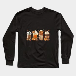 Pumkin Coffee Design Long Sleeve T-Shirt